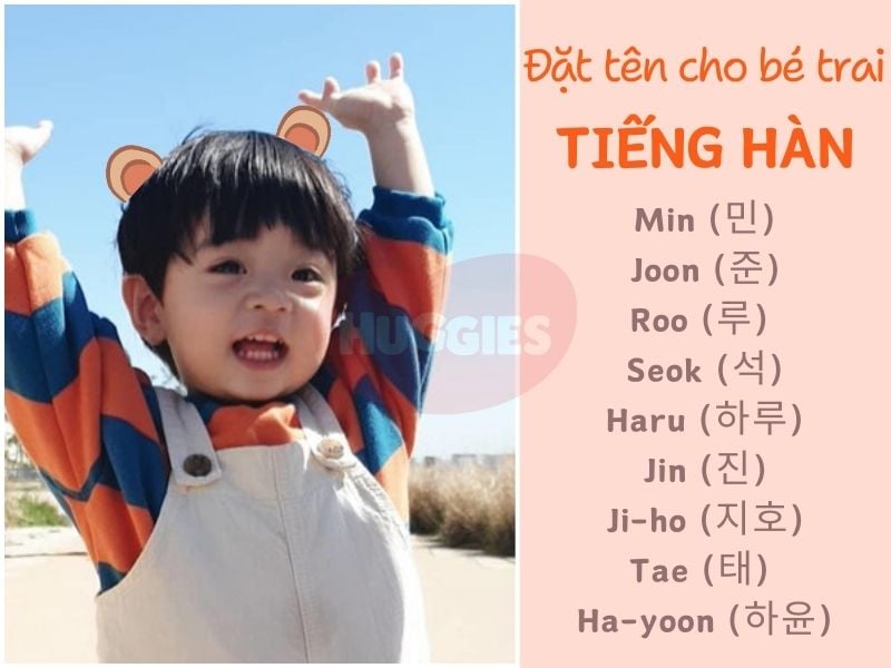 Đặt tên ở nhà cho bé trai bằng tiếng Hàn