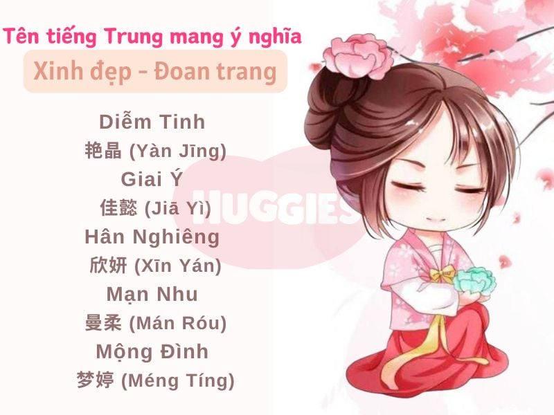 Tên tiếng Trung cho nữ  ý nghĩa xinh đẹp, đoan trang