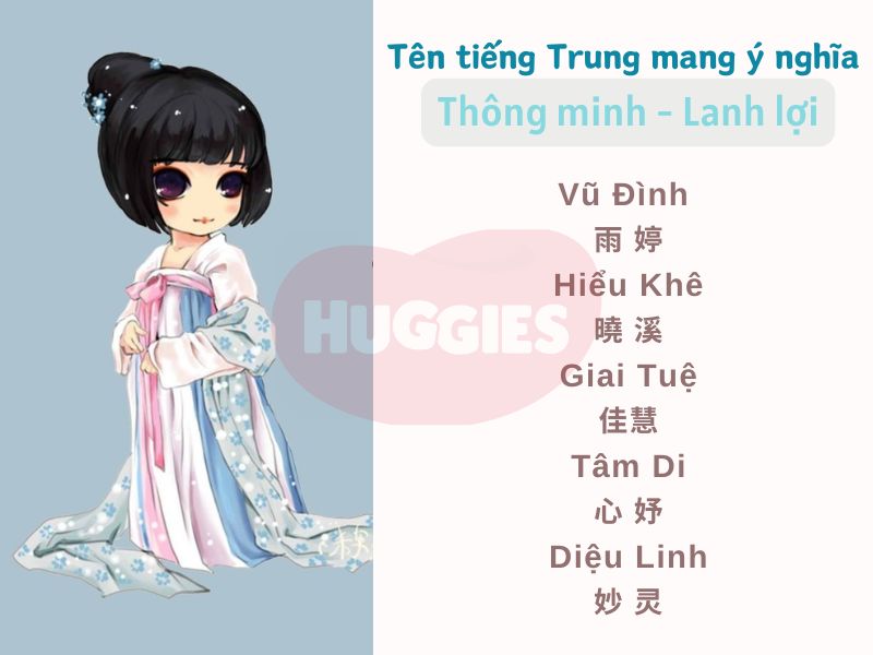 Tên con gái tiếng trung thông minh