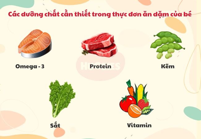 dưỡng chất cần thiết trong thực đơn ăn dặm 8 tháng