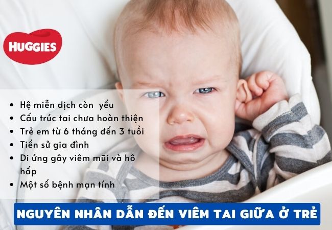 Trẻ từ 6 tháng tuổi đến 3 tuổi dễ mắc bệnh viêm tai giữa