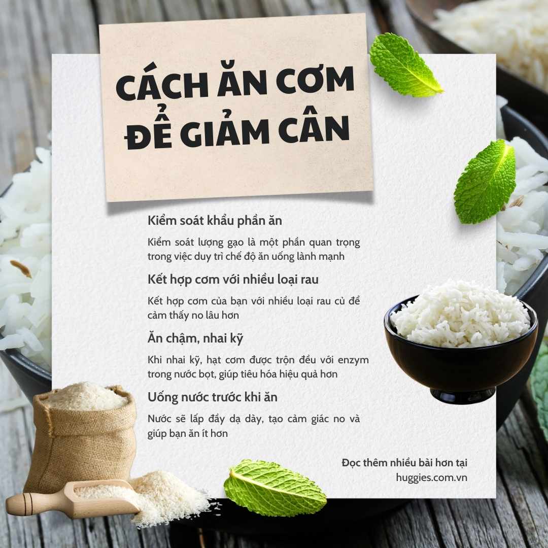 Cách ăn cơm để giảm calo