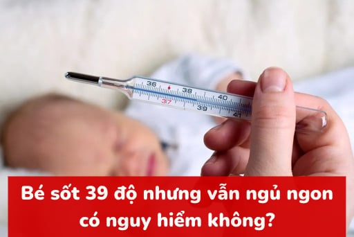 What should I do if my child has a fever of 39 degrees but still sleeps well?