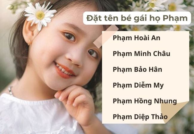 đặt tên con gái sinh năm 2025 họ Phạm