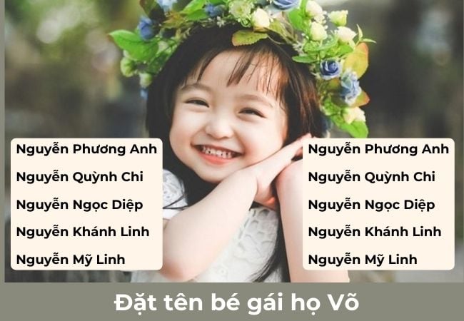 đặt tên bé gái họ Võ