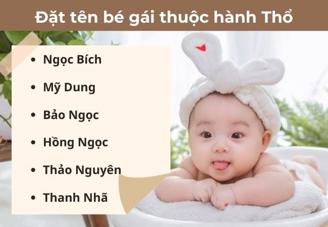 đặt tên con gái thuộc hành thổ sinh năm 2025