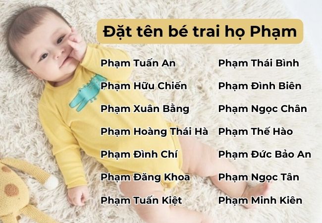 đặt tên bé trai họ Phạm