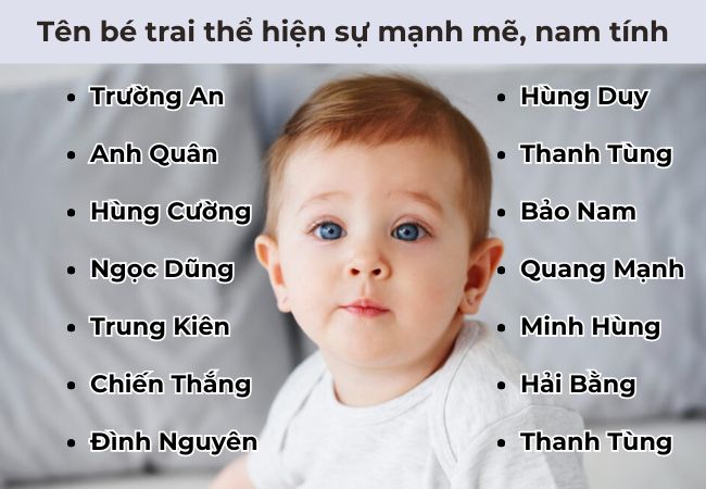 Đặt tên bé trai sinh năm 2025 thể hiện sự mạnh mẽ, nam tính