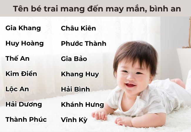 Đặt tên bé trai mang đến sự may mắn và bình an