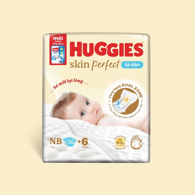 Tã dán NB Huggies Skin Perfect