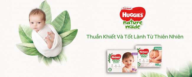 Tã dán cao cấp Huggies Platinum Naturemade giúp nâng niu làn da mỏng manh của bé