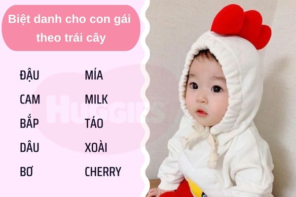 Đặt biệt danh cho con gái theo các loại trái cây dễ thương