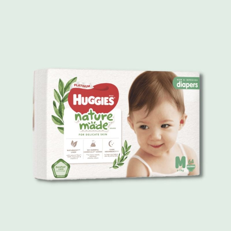 Tã dán cao cấp Huggies Platinum Nature Made size M