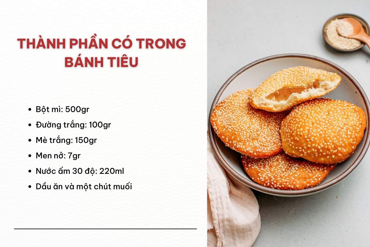 Các thành phần có trong bánh tiêu