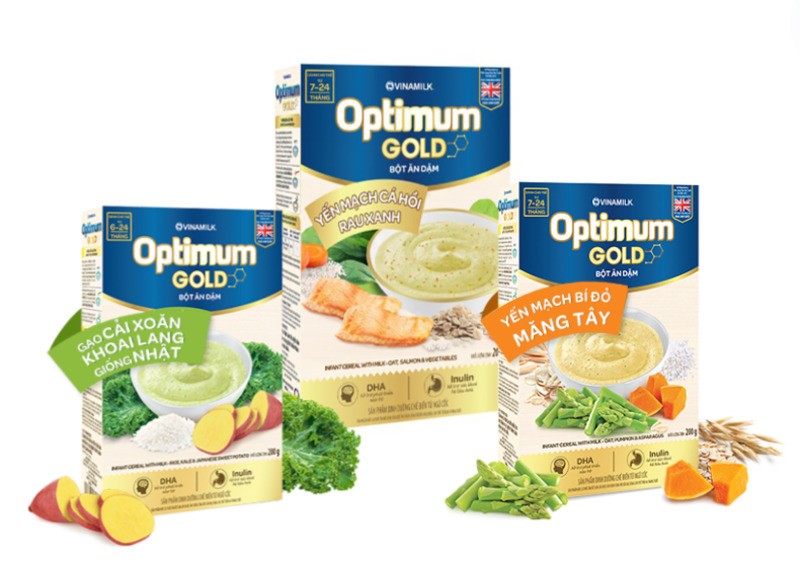 Bột ăn dặm Optimum là sản phẩm của thương hiệu Vinamilk