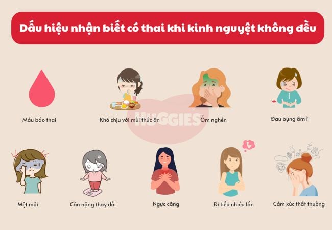 Dấu hiệu nhận biết có thai khi kinh nguyệt không đều