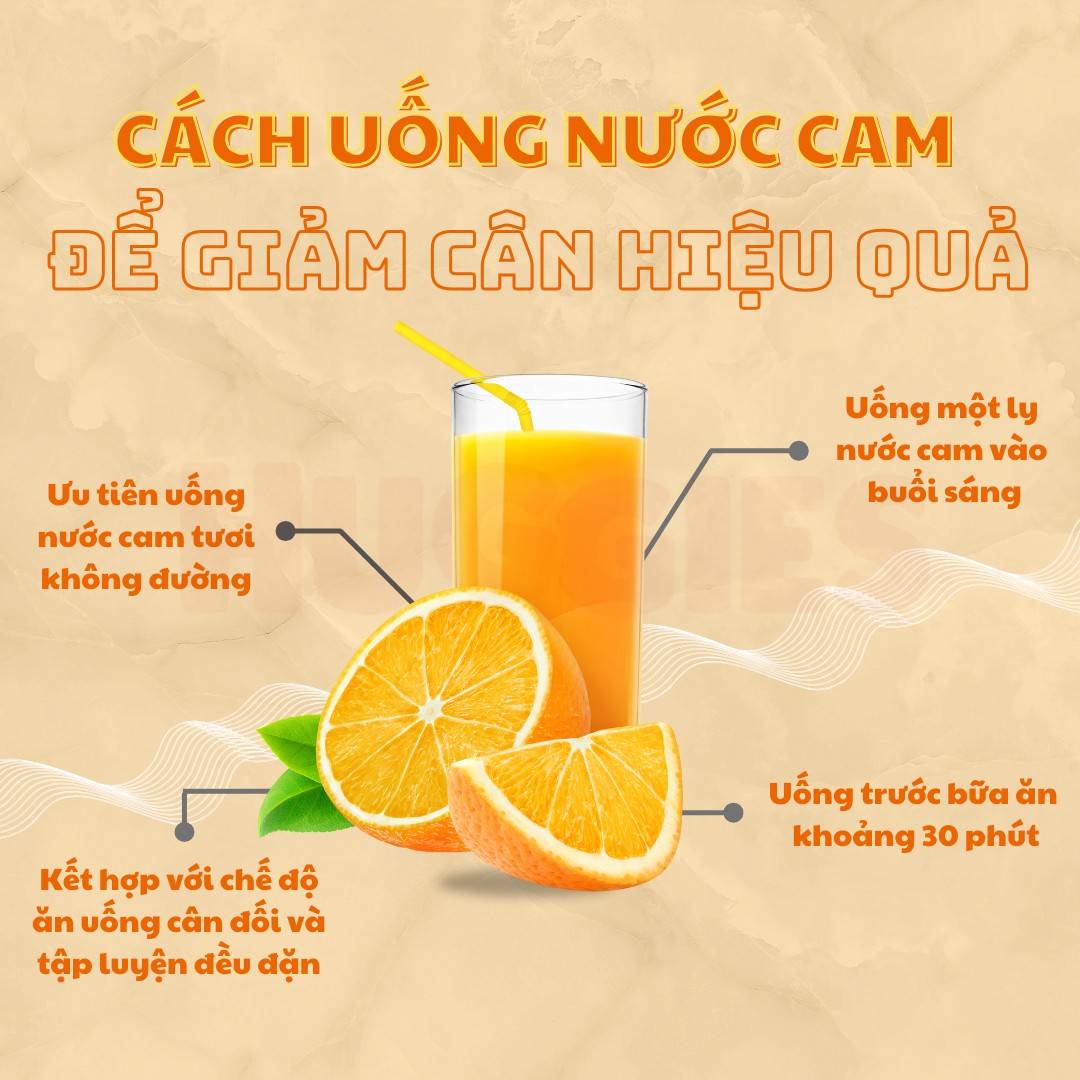 Cách uống nước cam giảm calo hiệu quả