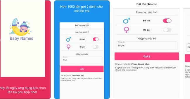 baby names - phần mềm đặt tên cho con