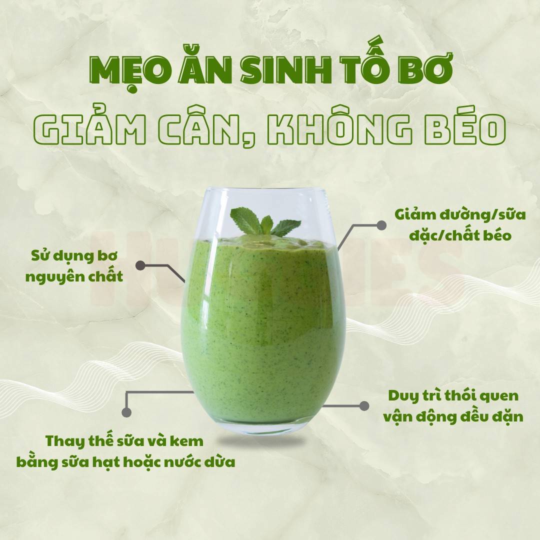 Mẹo ăn sinh tố bơ giúp giảm calo