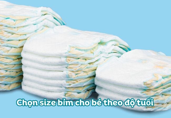 Lựa chọn size bỉm cho bé theo độ tuổi