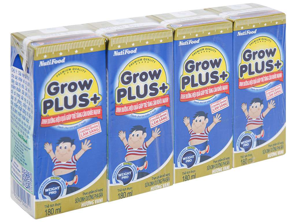 Sữa công thức pha sẵn Nutifood GrowPLUS màu xanh