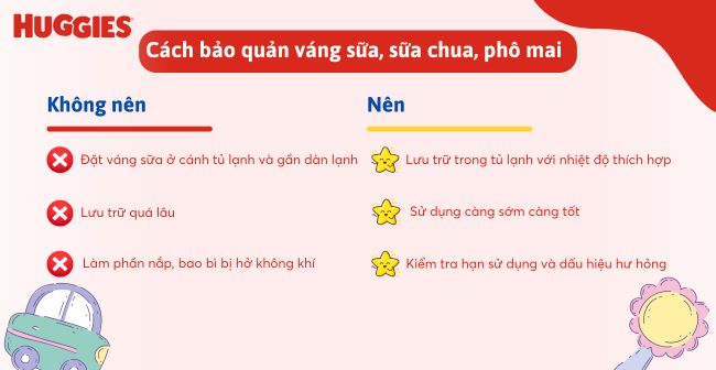 Cách bảo quản váng sữa, sữa chua, phô mai đúng cách